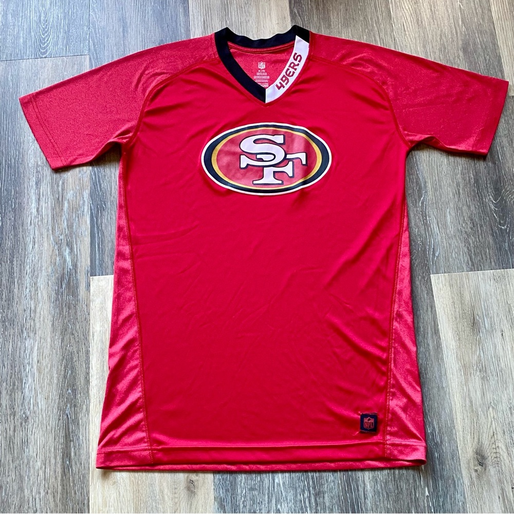 NFL San Francisco 49ers Fitted Football Jersey Top